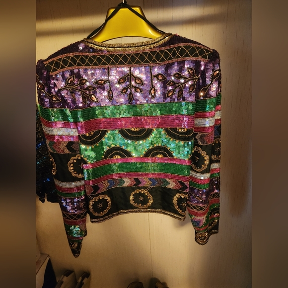 1980s beaded sequins jacket - Picture 2 of 6